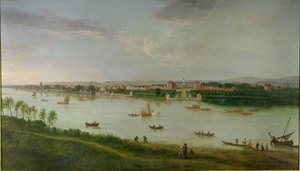 Das Royal Hospital vom Südufer der Themse von Peter Tillemans