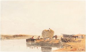 Abend am Foss Dyke in der Nähe von Lincoln von Peter de Wint