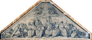Kirchenlehrer und Ordensstifter. Karton zu den Fresken der Ludwigskirche in München von Peter von Cornelius