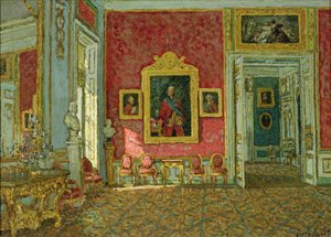 Das violette Wohnzimmer im Kuskovo-Palast, ca. 1915 von Petr Ivanovic Petrovichev