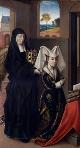 Porträt von Isabel von Portugal mit der Heiligen Elisabeth von Petrus Christus