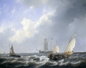 Meereslandschaft von den Zeeland-Gewässern, nahe der Insel Schouwen von Petrus Johannes Schotel