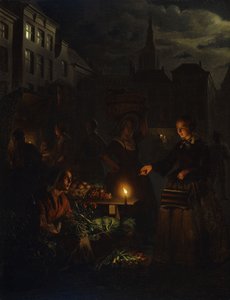 Marktszene bei Nacht