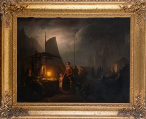 Ein Marktplatz bei Nacht, Brüssel, 1870