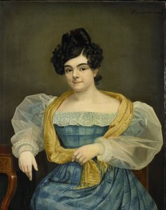 Porträt von Adriana Johanna van Wijck, Ehefrau von Johannes Ploos van Amstel von Petrus van Schendel