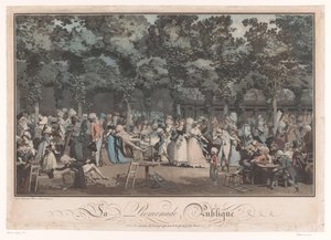 Sehen und gesehen werden (Elegante Gesellschaft im Jardin du Palais Royal in Paris) von Philibert Louis Debucourt