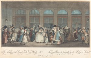 Die Galerie des Palais Royal von Philibert Louis Debucourt after Claude Louis Desrais