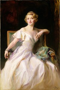 Das weiße Kleid - ein Porträt von Joan Clarkson von Philip Alexius de Laszlo
