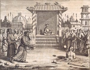 Ein Usurpator gesteinigt, veröffentlicht 1672 von Philip Baldaeus