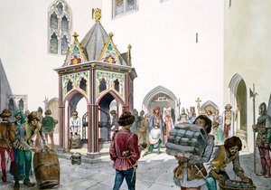 Innenhof, Old Wardour Castle, Tisbury, Wiltshire, im Mittelalter, 1995-1999