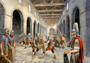 Römische Infanterie übt den Kampf, 3. Jahrhundert, ca. 1990-2010