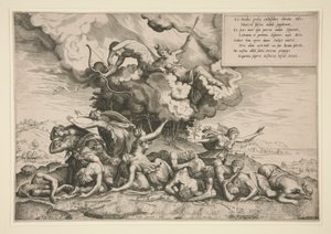 Apollo und Artemis töten Niobe