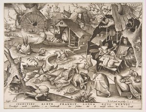 Trägheit Desidia, aus der Serie Die sieben Todsünden, 1558