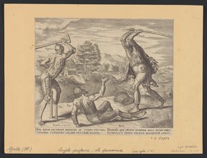 Der Müßiggänger wird von Armut und Not niedergeschlagen von Philip Galle