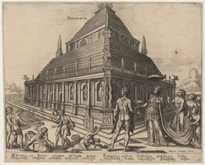 Mausoleum (Das Grabmal von Mausolos in Halikarnassos) von Philip Galle, after Maerten van Heemskerck