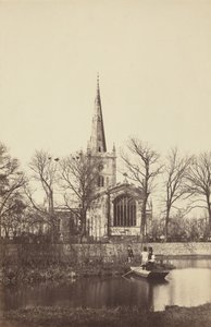 Kirche von einem Flussufer, 1850er Jahre (Foto) von Philip Henry Delamotte