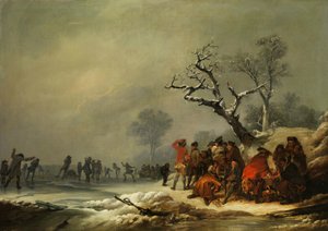 Ruhende Gesellschaft im winterlichen Genuss