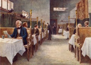 Speisesaal des Cock Tavern, Fleet Street, zerstört 1886