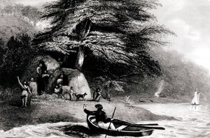 Feuerland-Wigwams im Hope Harbour im Magdalen-Kanal, graviert von S. Bull von Philip Parker King