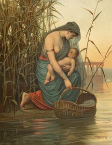Das Kind Moses und seine Mutter