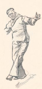 Bleistiftskizze von Phil May, 19. Jahrhundert, 1903-1904 von Philip William May
