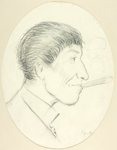 Profil eines Mannes, der eine Zigarre raucht von Philip William May