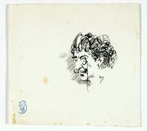 Skizze von Whistlers Kopf von Philip William May