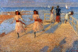 Mädchen rennen, Walberswick Pier, 1888-1894