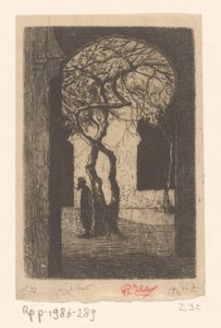 Ansicht bei der Djamaa el Kebir Moschee in Algier von Philip Zilcken (signed by artist)