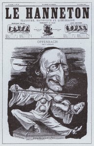 Karikatur des deutsch-französischen Komponisten Jacques Offenbach (Lithografie)