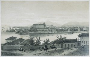 Neun Panoramablicke von Rio de Janeiro: Da Ilha das Cobras, 1862 von Philippe Benoist