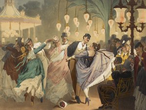 Musée des moeurs en actions: La valse à Mabille, graviert von Gustave Barry von Philippe Jacques Linder
