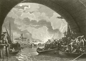 Das Große Feuer von London von Philippe Jacques de Loutherbourg