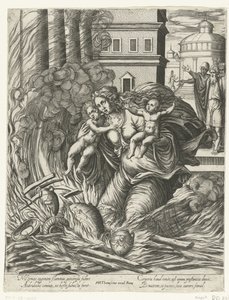 Die Frau von Asdrubal stürzt sich in den brennenden Tempel von Philippe Thomassin (possibly)