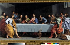 Das Abendmahl genannt „Das kleine Abendmahl“ Gemälde von Philippe de Champaigne (1602-1674). Paris. Louvre Museum
