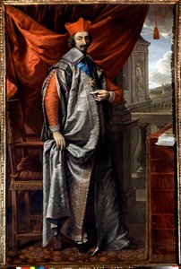 Ganzkörperporträt von Armand Jean Du Plessis, Kardinal von Richelieu (1585-1642) Gemälde von Philippe De Champaigne (1602-1674), Paris. Außenministerium