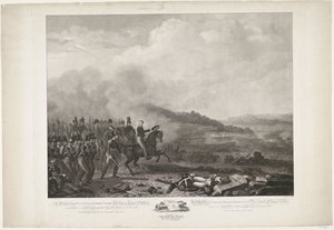 Prinz von Oranien führt die niederländischen Truppen in der Schlacht bei Quatre-Bras, 1815