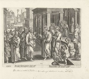 Paulus redet mit dem Zauberer Elymas von Philips Galle (possibly)