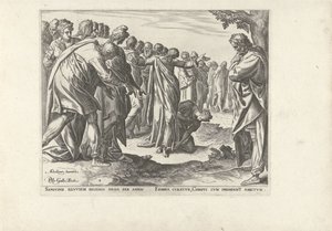 Christus heilt eine Frau mit Blutungen von Philips Galle