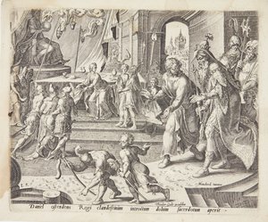 Daniel enthüllt den Betrug der Priester von Bel von Philips Galle