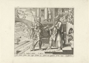 Der älteste Bruder des verlorenen Sohnes ist wütend (Gleichnis vom verlorenen Sohn) von Philips Galle