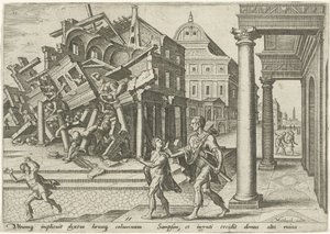 Simson zerstört den Tempel der Philister