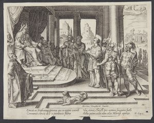 St. Stephan vor dem Hohenpriester und dem Rat von Philips Galle