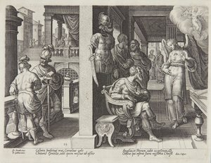 Der Engel sendet Cornelius zu St. Peter von Philips Galle