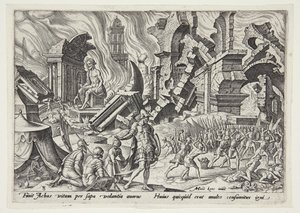 Die Zerstörung von Ai und die Steinigung von Achan von Philips Galle