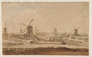 Sägemühlen außerhalb des Raampoorts von Philips Koninck