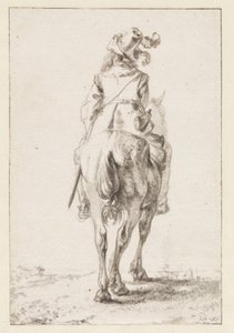 Reiter zu Pferd, von hinten gesehen von Philips Wouwerman