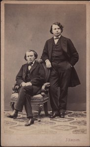 Johannes Brahms 1833-1897 und Josef Joachim 1831-1907, 1867 von Photo studio J. Reiner.