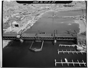 Norwalk River Bridge, Norwalk, Connecticut (s/w Foto)