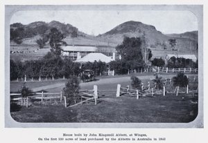 Haus gebaut von John Kingsmill Abbott, in Wingen, auf den ersten 330 Hektar Land, die die Abbotts 1843 in Australien kauften von Photographer Australian